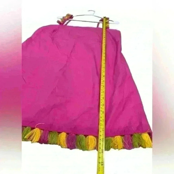 NWT Anthropologie The Hartley Shift Mini Dress Neon Pink with Tassels Size M - Picture 15 of 15